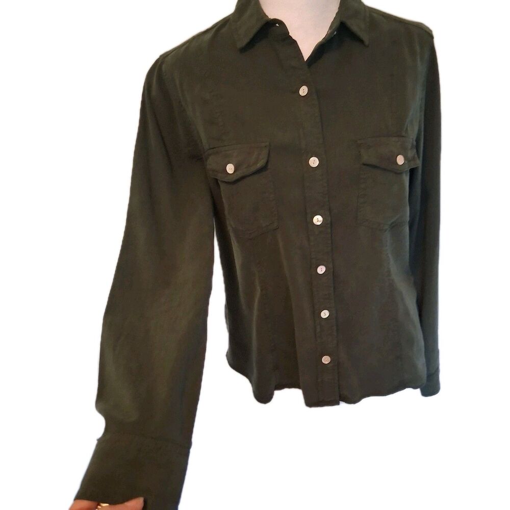 Anthropologie Cloth & Stone Button Down Sz Xs Normcore Minimalist Luxury Preppy